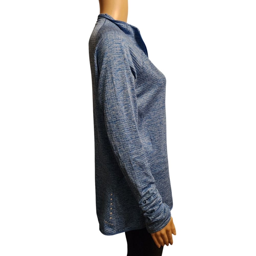 Nike Dri-Fit Women's Blue Quarter-Zip Top Size L - Picture 2 of 14